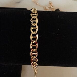 New 14k Gold Plated Cuban Curb link Bracelet #79